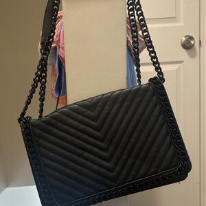 Black Quilted Chain Shoulder Bag